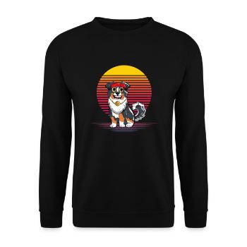 Australian Shepherd Vapor - Unisex Sweatshirt - black - Front - Alina (178cm) & Michal (187cm)