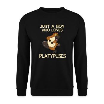 Just A Boy Who Loves Platypuses - Unisex Sweatshirt - black - Front - Alina (178cm) & Michal (187cm)