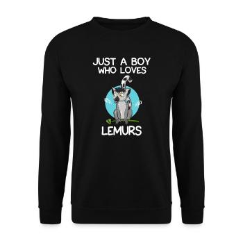 Just A Boy Who Loves Lemurs - Unisex Sweatshirt - black - Front - Alina (178cm) & Michal (187cm)