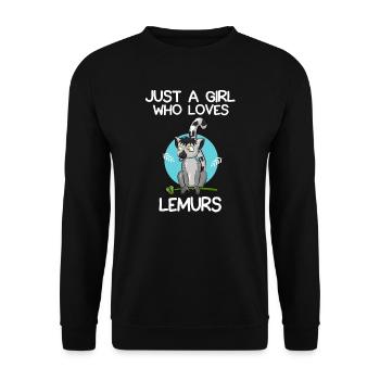 Just A Girl Who Loves Lemurs - Unisex Sweatshirt - black - Front - Alina (178cm) & Michal (187cm)