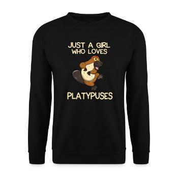 Just A Girl Who Loves Platypuses - Unisex Sweatshirt - black - Front - Alina (178cm) & Michal (187cm)