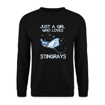 Just A Girl Who Loves Stingrays - Unisex Sweatshirt - black - Front - Alina (178cm) & Michal (187cm)