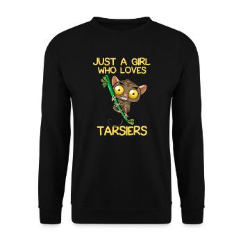 Just A Girl Who Loves Tarsiers - Unisex Sweatshirt - black - Front - Alina (178cm) & Michal (187cm)