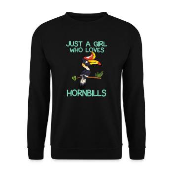 Just A Girl Who Loves Hornbills - Unisex Sweatshirt - black - Front - Alina (178cm) & Michal (187cm)