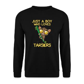 Just A Boy Who Loves Tarsiers - Unisex Sweatshirt - black - Front - Alina (178cm) & Michal (187cm)