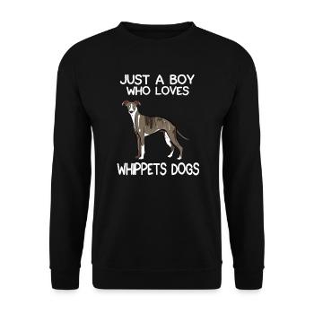 Just A Boy Who Loves Whippet Dogs - Unisex Sweatshirt - black - Front - Alina (178cm) & Michal (187cm)