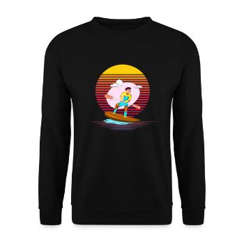 Paddleboarding Vapor - Unisex Sweatshirt - black - Front - Alina (178cm) & Michal (187cm)
