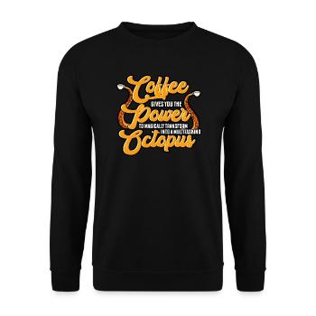 Coffee Gives You The Power To Magically Transform - Unisex Sweatshirt - black - Front - Alina (178cm) & Michal (187cm)