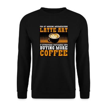 Pro Of Making Mesmerizing Latte Art It Hypnotizes - Unisex Sweatshirt - black - Front - Alina (178cm) & Michal (187cm)