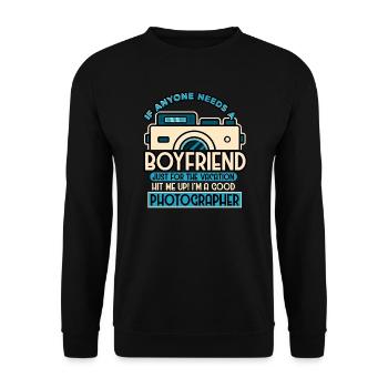 If Anyone Needs A Boyfriend Just For The Vacation - Unisex Sweatshirt - black - Front - Alina (178cm) & Michal (187cm)