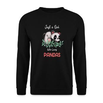 Just A Girl Who Loves Pandas - Unisex Sweatshirt - black - Front - Alina (178cm) & Michal (187cm)