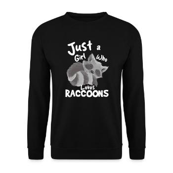 Just A Girl Who Loves Raccoons - Unisex Sweatshirt - black - Front - Alina (178cm) & Michal (187cm)