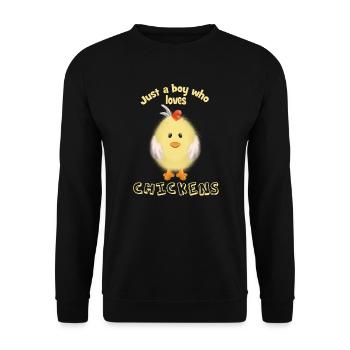 Just A Boy Who Loves Chickens - Unisex Sweatshirt - black - Front - Alina (178cm) & Michal (187cm)