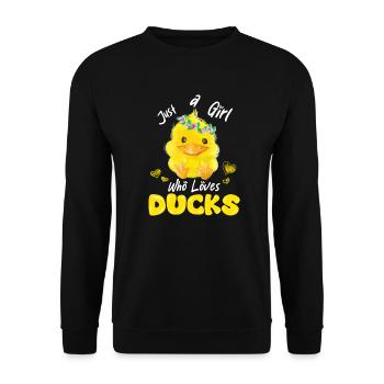 Just A Girl Who Loves Ducks - Unisex Sweatshirt - black - Front - Alina (178cm) & Michal (187cm)