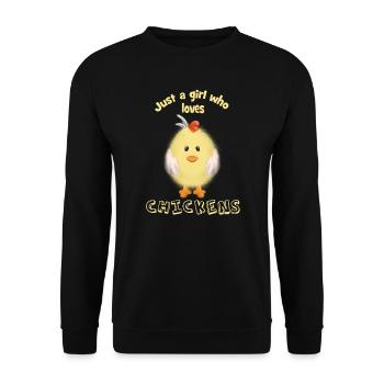 Just A Girl Who Loves Chickens - Unisex Sweatshirt - black - Front - Alina (178cm) & Michal (187cm)