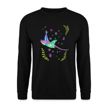 Colorful Stingray - Unisex Sweatshirt - black - Front - Alina (178cm) & Michal (187cm)