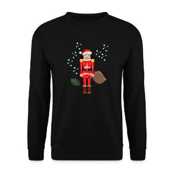 Santa Nutcracker Christmas - Unisex Sweatshirt - black - Front - Alina (178cm) & Michal (187cm)