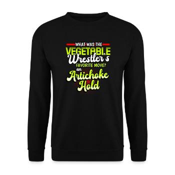 What Was The Vegetable Wrestlers Favorite Move - Unisex Sweatshirt - black - Front - Alina (178cm) & Michal (187cm)
