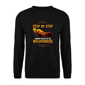 Step By Step Finding Solace In The Wilderness - Unisex Sweatshirt - black - Front - Alina (178cm) & Michal (187cm)