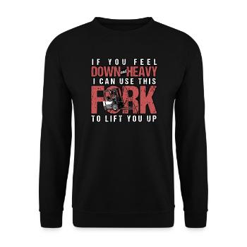 If You Feel Down And Heavy I Can Use This Fork - Unisex Sweatshirt - black - Front - Alina (178cm) & Michal (187cm)