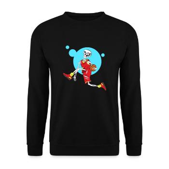 Skeleton Playing Basketball - Unisex Sweatshirt - black - Front - Alina (178cm) & Michal (187cm)