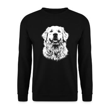 Great Pyrenees Portrait Pyrenean Mountain Dog Dogs - Unisex Sweatshirt - black - Front - Alina (178cm) & Michal (187cm)