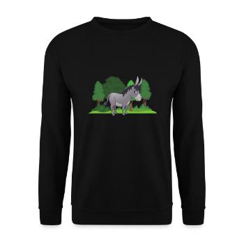 âne forêt cheval mulet amant animal - Sweat-shirt Unisexe - noir - Devant - Alina (178cm) & Michal (187cm)