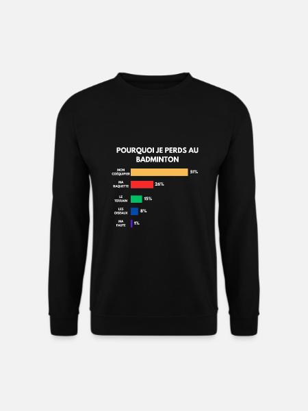Badminton jersey Ik kan het niet hebben badminton - Uniseks sweater - zwart
