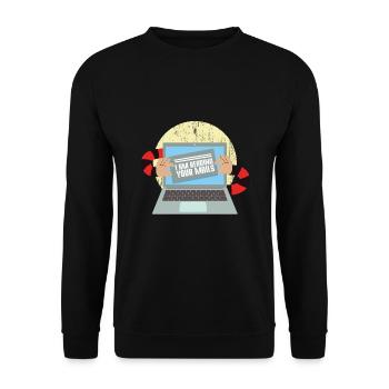 Hacking Phishing I am reading your Mails - Unisex Pullover - Schwarz - Vorne - Alina (178cm) & Michal (187cm)