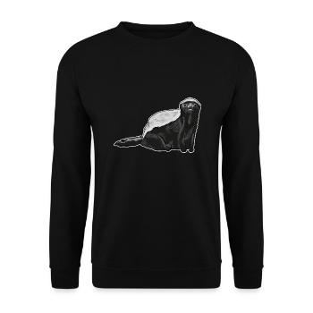 Honey Badger - Unisex Pullover - Schwarz - Vorne - Alina (178cm) & Michal (187cm)