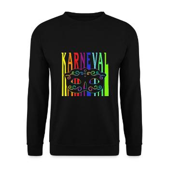colorful carnival lettering with carnival mask - Unisex Sweatshirt - black - Front - Alina (178cm) & Michal (187cm)