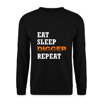 Excavator Excavator Bucket Excavator Driver "digger" - Unisex Sweatshirt - black - Front - Alina (178cm) & Michal (187cm)