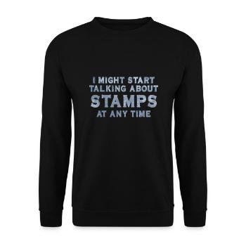 Stamp collecting - Unisex Sweatshirt - black - Front - Alina (178cm) & Michal (187cm)