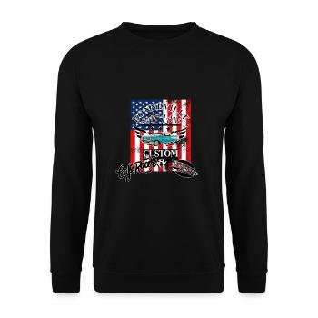 Muscle car car America - Unisex Sweatshirt - black - Front - Alina (178cm) & Michal (187cm)