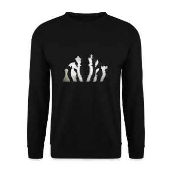 Pièces d’échecs - Sweat-shirt Unisexe - noir - Devant - Alina (178cm) & Michal (187cm)