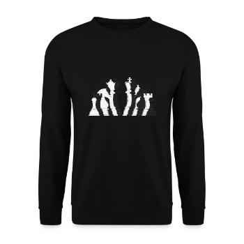 Pièces d’échecs - Sweat-shirt Unisexe - noir - Devant - Alina (178cm) & Michal (187cm)