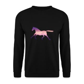 Pferd - Unisex Pullover - Schwarz - Vorne - Alina (178cm) & Michal (187cm)