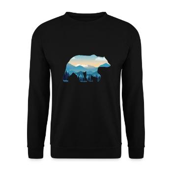 Bear - Unisex Sweatshirt - black - Front - Alina (178cm) & Michal (187cm)