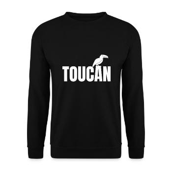 Tucan typographie animal animal amour amour amant - Sweat-shirt Unisexe - noir - Devant - Alina (178cm) & Michal (187cm)
