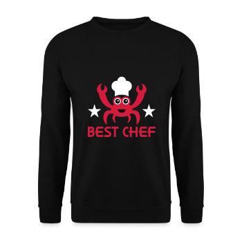 Best chef (crab, chef's hat, stars) - Unisex Sweatshirt - black - Front - Alina (178cm) & Michal (187cm)