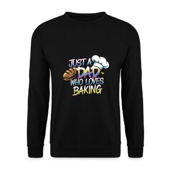 Papa liebt Brot backen - Papa ist unser Bäcker - Unisex Pullover - Schwarz - Vorne - Alina (178cm) & Michal (187cm)