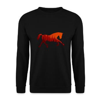 Pferd - Unisex Pullover - Schwarz - Vorne - Alina (178cm) & Michal (187cm)