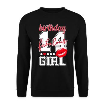 14 ans quatorze quatorze 14 ans fille cadeaux - Sweat-shirt Unisexe - noir - Devant - Alina (178cm) & Michal (187cm)