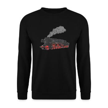 Dampflok Baureihe 52 BR 52 - Unisex Pullover - Schwarz - Vorne - Alina (178cm) & Michal (187cm)