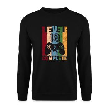 Level 18 Complete 18th Birthday 18 years old 2003 - Unisex Sweatshirt - black - Front - Alina (178cm) & Michal (187cm)