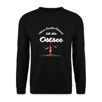 Ostsee-Meine Zweite Heimat ist die Ostsee - Unisex Pullover - Schwarz - Vorne - Alina (178cm) & Michal (187cm)