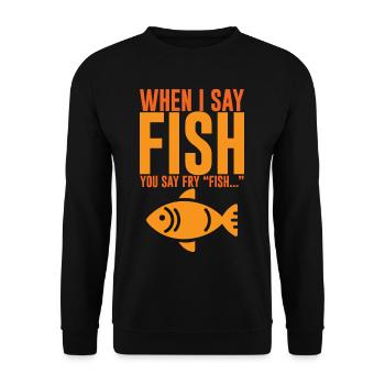 Quand je dis poisson, vous dites frire, poisson... 2 - Sweat-shirt Unisexe - noir - Devant - Alina (178cm) & Michal (187cm)