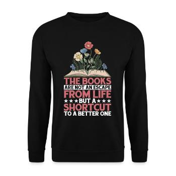 Les livres ne sont pas une évasion de la vie 3 - Sweat-shirt Unisexe - noir - Devant - Alina (178cm) & Michal (187cm)
