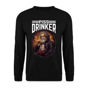Piss Drinker 40 - Unisex Pullover - Schwarz - Vorne - Alina (178cm) & Michal (187cm)