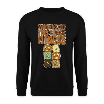 Working Off This 6 Pack Fitness 4 - Unisex Sweatshirt - black - Front - Alina (178cm) & Michal (187cm)